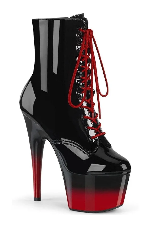 women's winter heeled bootsADORE-1020BR-H Exotic Boot | Black Patent