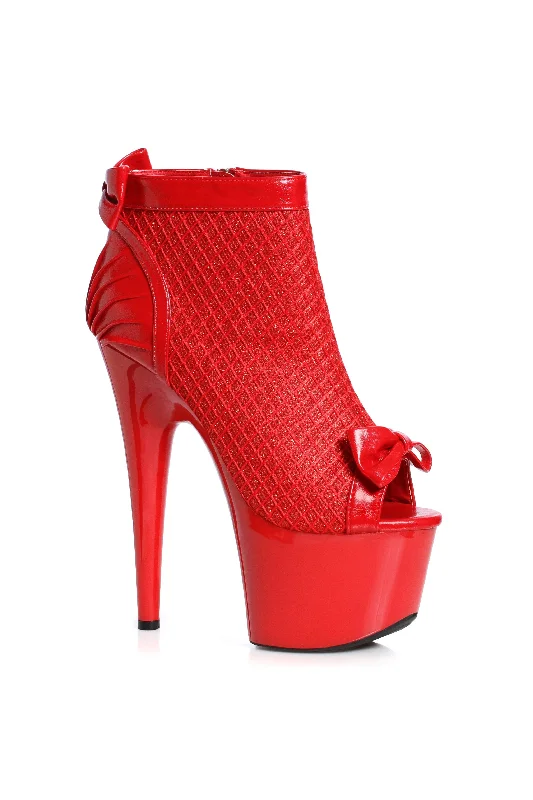 women's ankle boots for fallEllie 709-FRANCESCA 7" Platform Open Toe Ankle Bootie