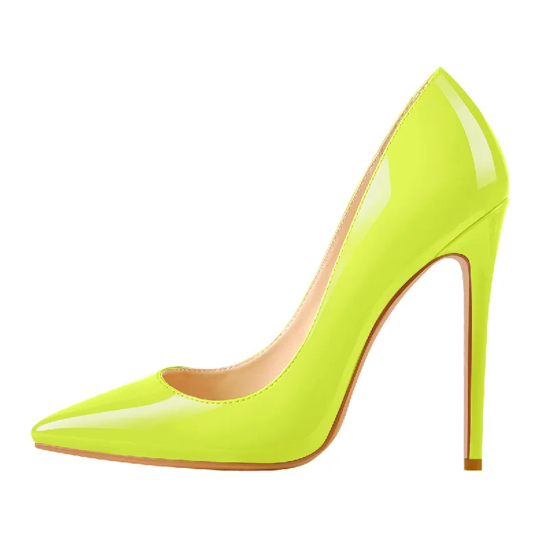 Women's stretchy stiletto heel pumps for easy on and off8cm 10cm 12cm Yellow Pointed Toe Pumps Classic Stilettos Women's stretchy stiletto heel pumps for easy on and off8cm 10cm 12cm Yellow Pointed Toe Pumps Classic Stilettos