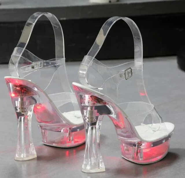 Women's snakeskin - embossed stiletto heel pumps for a bold statementWomen's Summer Fashion Transparent Glowing Floral High Platform Heel Pumps Women's snakeskin - embossed stiletto heel pumps for a bold statementWomen's Summer Fashion Transparent Glowing Floral High Platform Heel Pumps