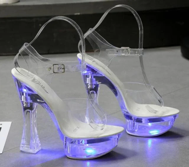Women's wedding stiletto heel pumps with a pearl - encrusted strapSummer Fashion Women's Transparent Glowing Floral High Platform Heel Pumps Women's wedding stiletto heel pumps with a pearl - encrusted strapSummer Fashion Women's Transparent Glowing Floral High Platform Heel Pumps