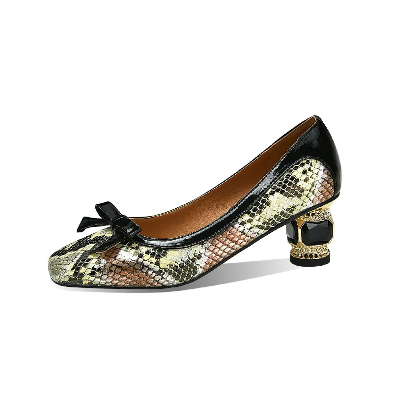 Women's lace - trimmed stiletto heel pumps with a scalloped edgeTinaCus Handmade Women's Genuine Leather Snakeskin Assorted Color Slip On Square Toe Mid Cone Heel Pumps Shoes Women's lace - trimmed stiletto heel pumps with a scalloped edgeTinaCus Handmade Women's Genuine Leather Snakeskin Assorted Color Slip On Square Toe Mid Cone Heel Pumps Shoes