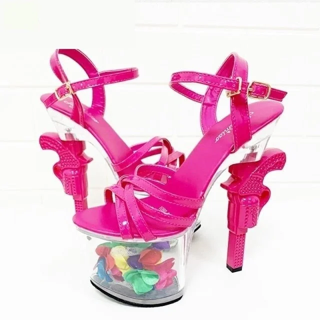 Women's cocktail party stiletto heel pumps with a unique patternPatent Leather Catwalk Summer Sandals Women's Transparent High Heel Pumps Women's cocktail party stiletto heel pumps with a unique patternPatent Leather Catwalk Summer Sandals Women's Transparent High Heel Pumps