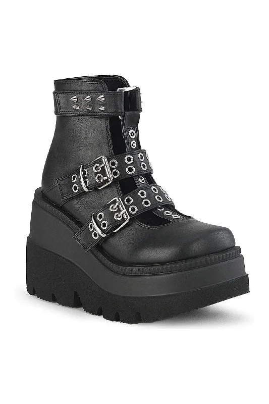 women's ankle boots with fringeSHAKER-62 Black Vegan Leather Ankle Boot