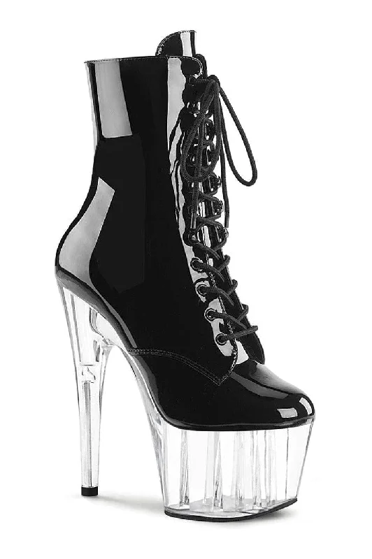 women's ankle boots for officeADORE-1020 Black Patent Ankle Boot