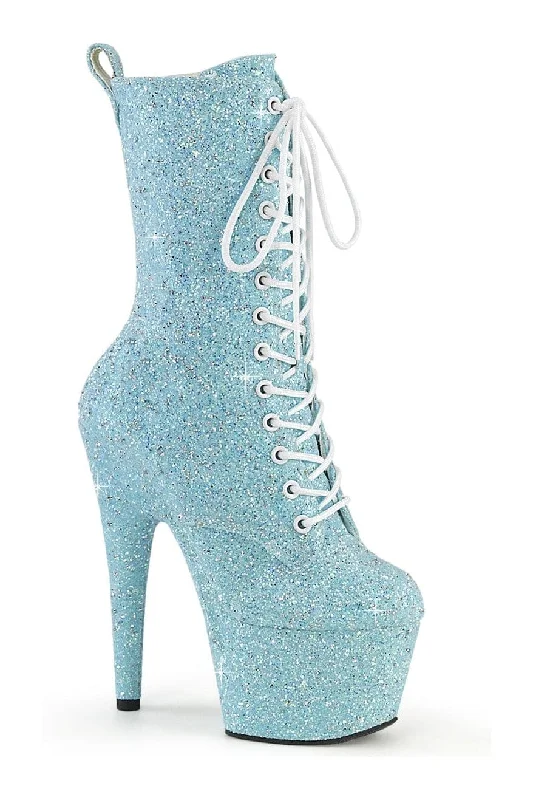 women's ankle boots for officeADORE-1040GR Blue Glitter Ankle Boot