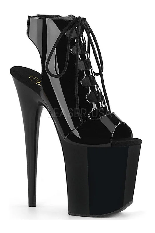 women's ankle boots with velvetFLAMINGO-800-20 Platform Ankle Boot | Black Patent