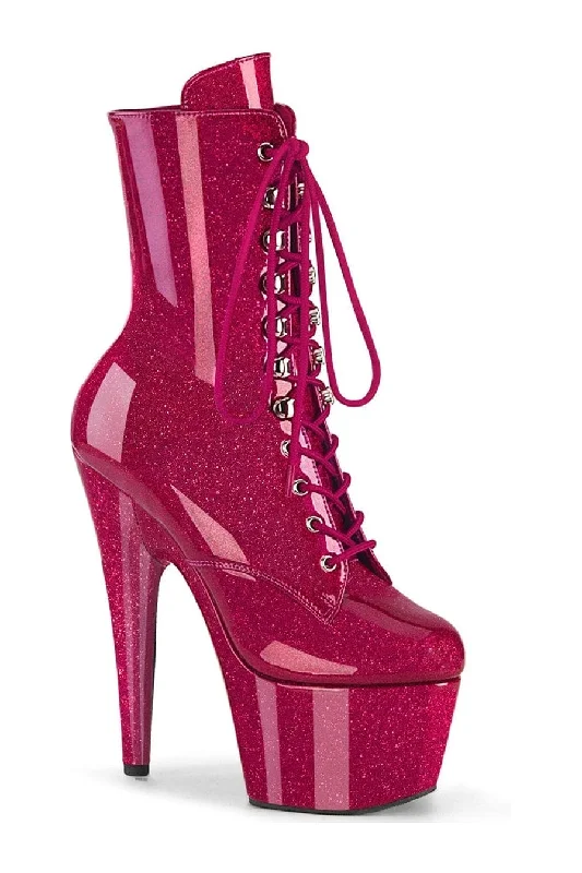 women's ankle boots with floral designADORE-1020GP Fuchsia Patent Ankle Boot