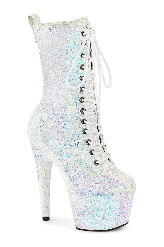 women's ankle boots with kitten heelsADORE-1040-IG White Glitter Ankle Boot