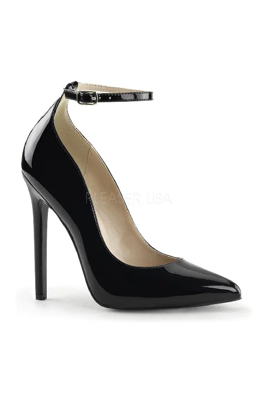 Women's mesh - paneled stiletto heel pumps for breathabilitySEXY-23 Pump  | Black Patent