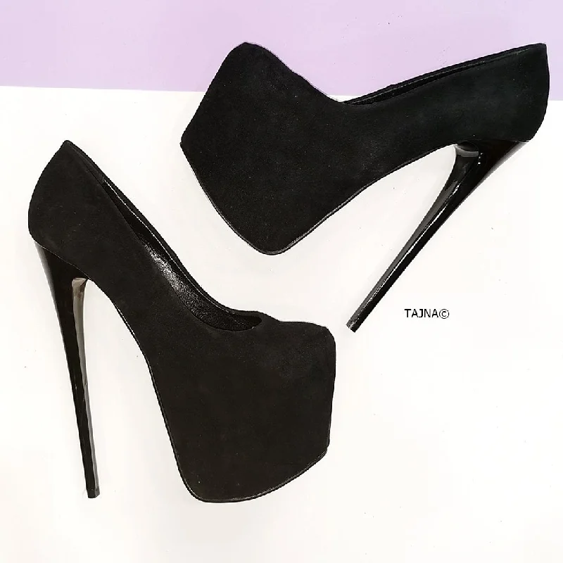 Women's microfiber stiletto heel pumps with moisture - wicking propertiesBlack Suede High Heel Platform Pumps Women's microfiber stiletto heel pumps with moisture - wicking propertiesBlack Suede High Heel Platform Pumps
