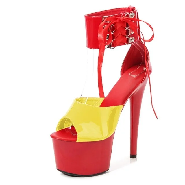 Women's forest green stiletto heel pumps for a nature - inspired lookHigh Heel Pumps for Women Mixed Colors Ankle Strap Lace-Up Summer Sandals Women's forest green stiletto heel pumps for a nature - inspired lookHigh Heel Pumps for Women Mixed Colors Ankle Strap Lace-Up Summer Sandals