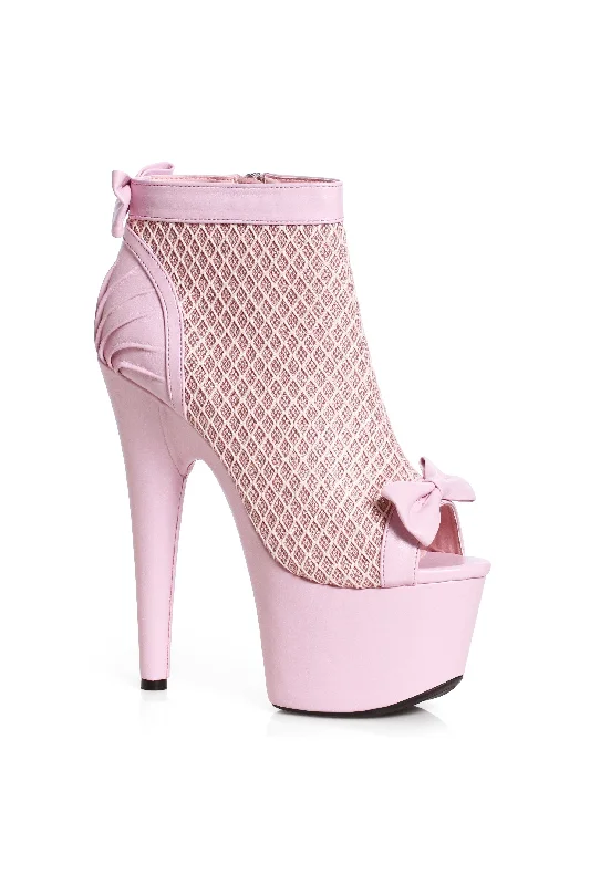 women's ankle boots with zippersEllie 709-FRANCESCA 7" Platform Open Toe Ankle Bootie