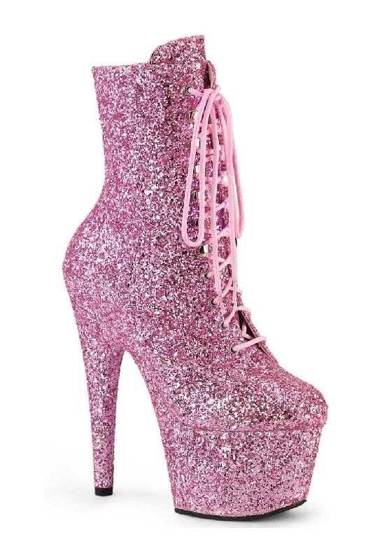 suede ankle boots for womenADORE-1020GWR Pink Glitter Ankle Boot
