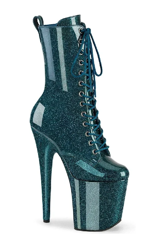 women's ankle boots with metallic finishFLAMINGO-1040GP Green Patent Ankle Boot