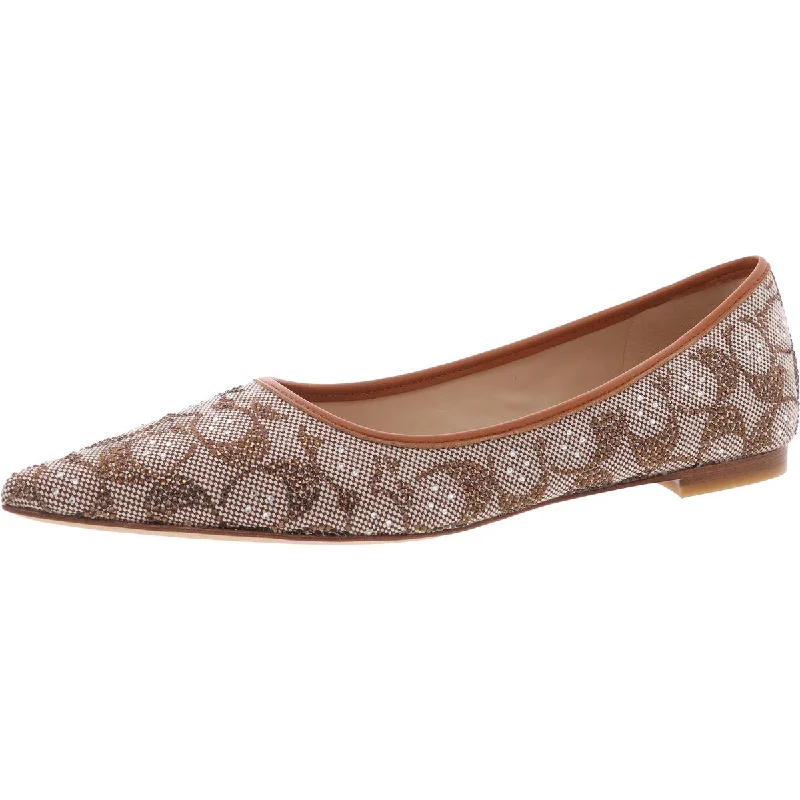 Women's Glitter - Embellished Ballet Flats in Silver for a Sparkly Party Look Coach Womens Embellished  Flat Shoes