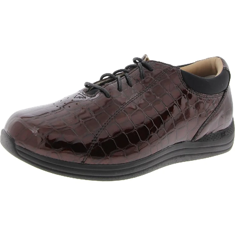 Brown Crocodile Patent Leather