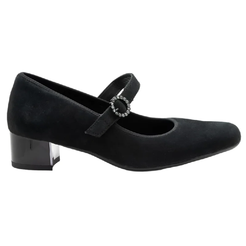 Women's casual shoes for picnics in the park Ara Women's Novelle Rhinestone Mary Jane Pump Black Kid Suede Women's casual shoes for picnics in the park Ara Women's Novelle Rhinestone Mary Jane Pump Black Kid Suede