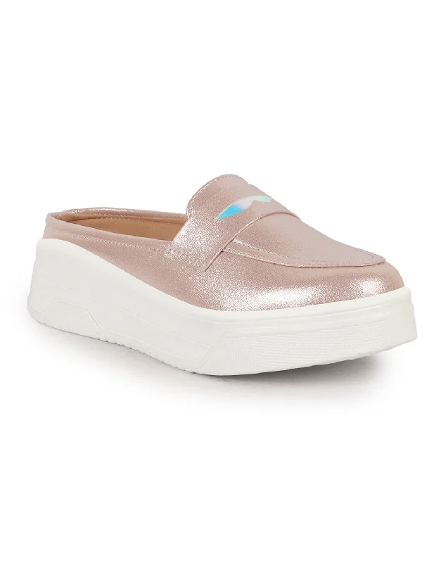 Women's casual shoes with leopard prints for a trendy style Women Pink Classic Comfort Height Enhancer Shiny Glitter Back Open Slip On Mule Shoes|Casual Slip On Walking Shoe Women's casual shoes with leopard prints for a trendy style Women Pink Classic Comfort Height Enhancer Shiny Glitter Back Open Slip On Mule Shoes|Casual Slip On Walking Shoe