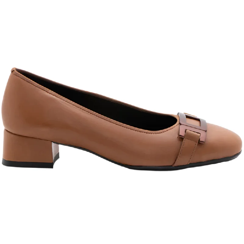 Women's casual shoes with polka - dot patterns for a fun look Ara Women's Gallant 2 Buckle Pump Cognac Calf Leather Women's casual shoes with polka - dot patterns for a fun look Ara Women's Gallant 2 Buckle Pump Cognac Calf Leather
