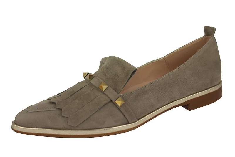 Women's Premium Leather Tassel Loafers in Dark Brown for a Classic Office Look 0990 - SUEDE TAUPE Women's Premium Leather Tassel Loafers in Dark Brown for a Classic Office Look 0990 - SUEDE TAUPE