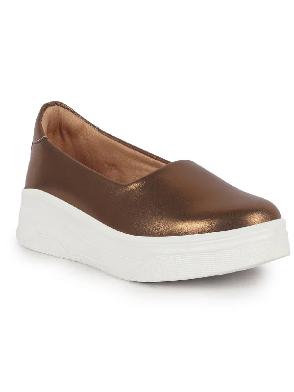 Women's casual flat shoes for all - day comfort Women Copper Height Enhancer Lightweight Glitter Slip On Shoes|Memory Cushion Insole|Party Slip On All Season Casual Shoe Women's casual flat shoes for all - day comfort Women Copper Height Enhancer Lightweight Glitter Slip On Shoes|Memory Cushion Insole|Party Slip On All Season Casual Shoe