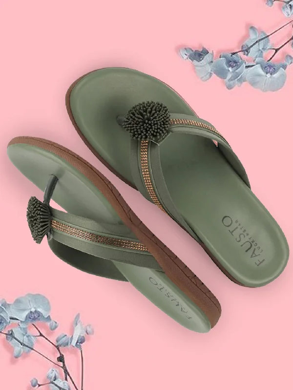 Women's Knitted Cable Pattern Slippers with a Non - Slip Sole in Cream for Indoor Comfort Women's Knitted Cable Pattern Slippers with a Non - Slip Sole in Cream for Indoor Comfort Women Olive Shiny Beads T-Strap Slipper With Cushioned Footbed|Party|Office Wear|Weekend
