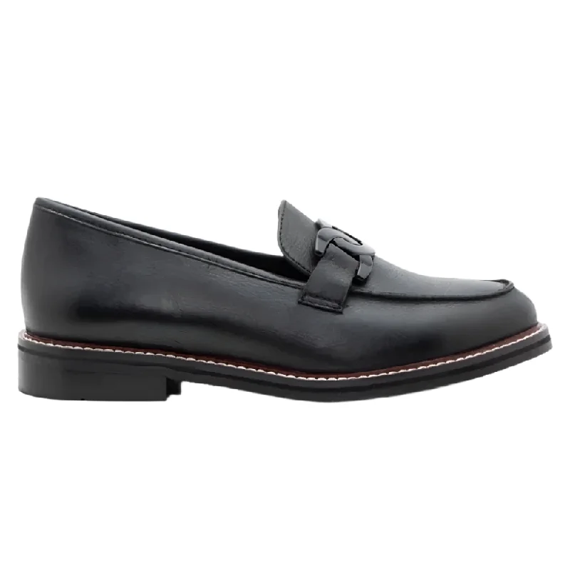 Women's casual shoes in brown for a natural tone Ara Women's Kyle II Chain Loafer Black Calf Leather Women's casual shoes in brown for a natural tone Ara Women's Kyle II Chain Loafer Black Calf Leather