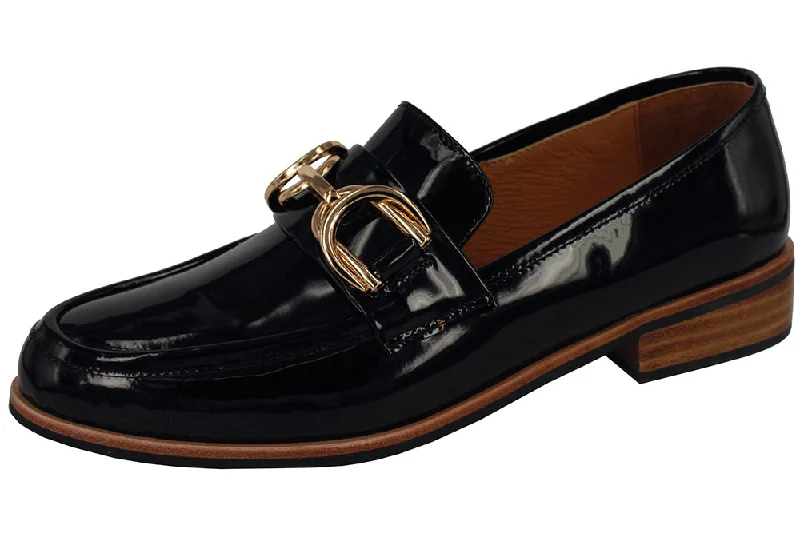 Women's Geometric - Patterned Loafers in Multicolor for a Fashion - Forward Look LANCIS - PATENT BLACK Women's Geometric - Patterned Loafers in Multicolor for a Fashion - Forward Look LANCIS - PATENT BLACK
