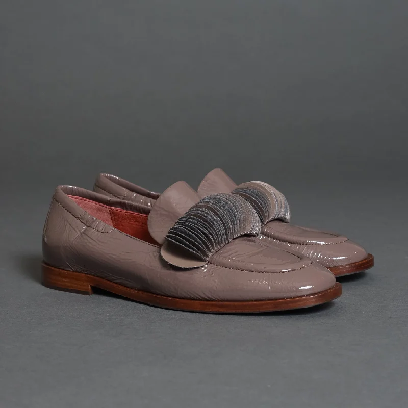 Women's Premium Leather Tassel Loafers in Dark Brown for a Classic Office Look 42302 Taupe Women's Premium Leather Tassel Loafers in Dark Brown for a Classic Office Look 42302 Taupe