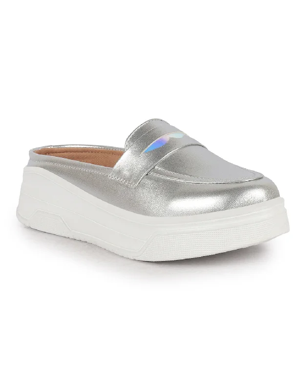 Women's casual shoes in green for a unique touch Women Silver Classic Comfort Height Enhancer Shiny Glitter Back Open Slip On Mule Shoes|Casual Slip On Walking Shoe Women's casual shoes in green for a unique touch Women Silver Classic Comfort Height Enhancer Shiny Glitter Back Open Slip On Mule Shoes|Casual Slip On Walking Shoe