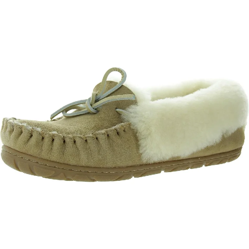 Women's Moccasin - Style Slippers with Fringe Detail in Brown for a Rustic Look Women's Moccasin - Style Slippers with Fringe Detail in Brown for a Rustic Look Good Moccasins Womens Bow Fur Moccasin Slippers