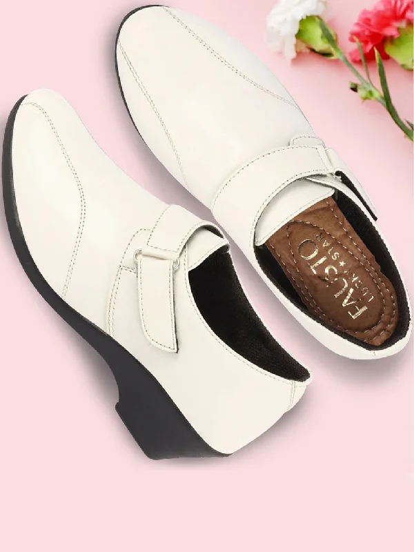 Women's casual shoes for a coffee date Women White Outdoor Fashion Hook and Loop Platform Heel Wedges Women's casual shoes for a coffee date Women White Outdoor Fashion Hook and Loop Platform Heel Wedges