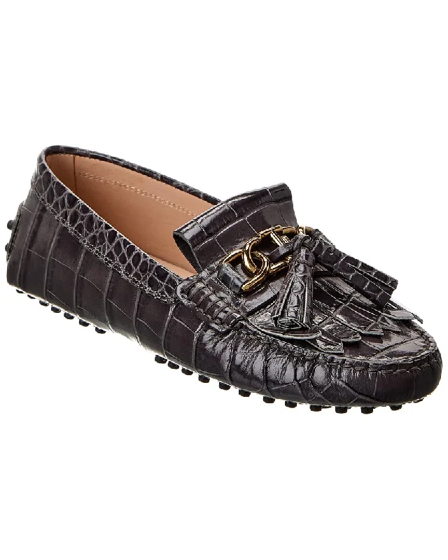 Women's Cashmere - Lined Loafers in Burgundy for Warmth in Winter Tod’S Gommini Croc-Embossed Leather Loafer Women's Cashmere - Lined Loafers in Burgundy for Warmth in Winter Tod’S Gommini Croc-Embossed Leather Loafer