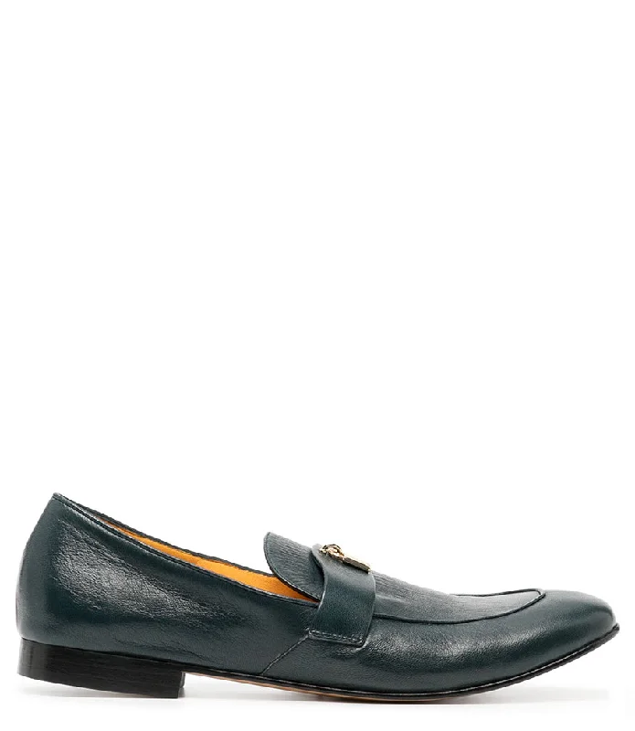 Women's Glitter - Embellished Loafers in Silver for a Sparkly Party Look Teal Leather Lock Flat Loafer Women's Glitter - Embellished Loafers in Silver for a Sparkly Party Look Teal Leather Lock Flat Loafer