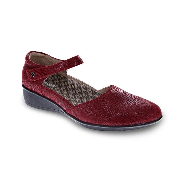 Women's casual flat shoes for all - day comfort Revere Women's Osaka Mary Jane Cherry Lizard Women's casual flat shoes for all - day comfort Revere Women's Osaka Mary Jane Cherry Lizard