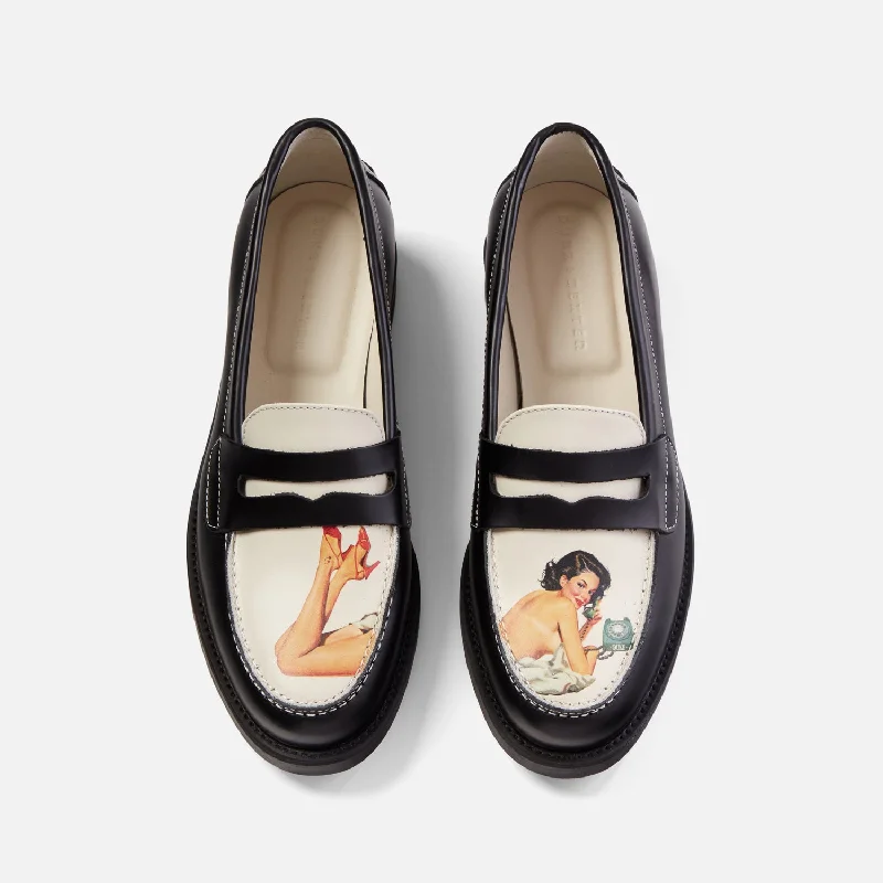 Women's Tassel - Trimmed Loafers with a Low Heel in Olive Green for a Trendy Twist Wilde Pin Up Penny Loafer - Women's