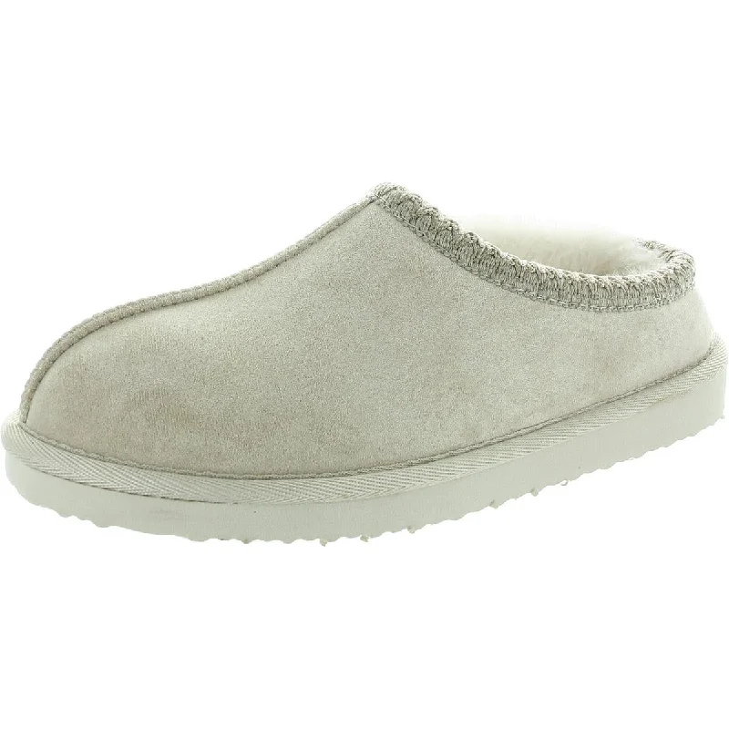 Women's Backless Slippers with a Furry Trim in Light Pink for a Cute and Casual Look Women's Backless Slippers with a Furry Trim in Light Pink for a Cute and Casual Look SPARKS Womens Faux Fur Lined Faux Suede Scuff Slippers