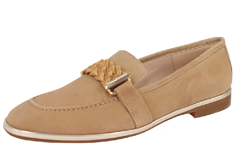 Women's Tassel - Trimmed Loafers with a Low Heel in Olive Green for a Trendy Twist 0992 - SUEDE CAMEL Women's Tassel - Trimmed Loafers with a Low Heel in Olive Green for a Trendy Twist 0992 - SUEDE CAMEL