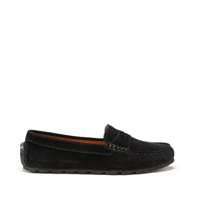 Women's Bow - Embellished Loafers in Red for a Feminine Touch Women's Tyre Sole Penny Loafers, black suede Women's Bow - Embellished Loafers in Red for a Feminine Touch Women's Tyre Sole Penny Loafers, black suede