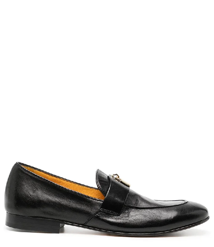 Women's Memory Foam Insole Loafers in Pink for Added Comfort Black Leather Lock Flat Loafer Women's Memory Foam Insole Loafers in Pink for Added Comfort Black Leather Lock Flat Loafer
