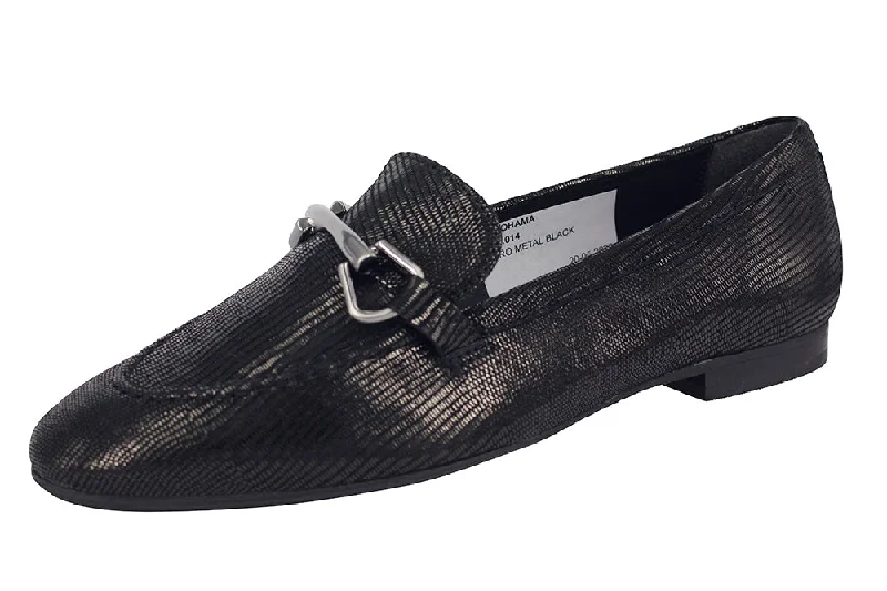 Women's Metallic Foil - Finish Loafers in Gold for a Glamorous Night Out YOKOHAMA - CAIRO BLACK Women's Metallic Foil - Finish Loafers in Gold for a Glamorous Night Out YOKOHAMA - CAIRO BLACK
