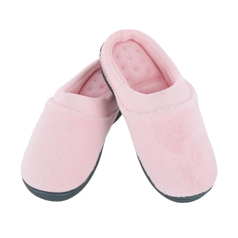 Women's Slippers with a Quilted Pattern in Gray for Added Style Women's Microterry Pillowstep Satin Clog Slipper Women's Slippers with a Quilted Pattern in Gray for Added Style Women's Microterry Pillowstep Satin Clog Slipper