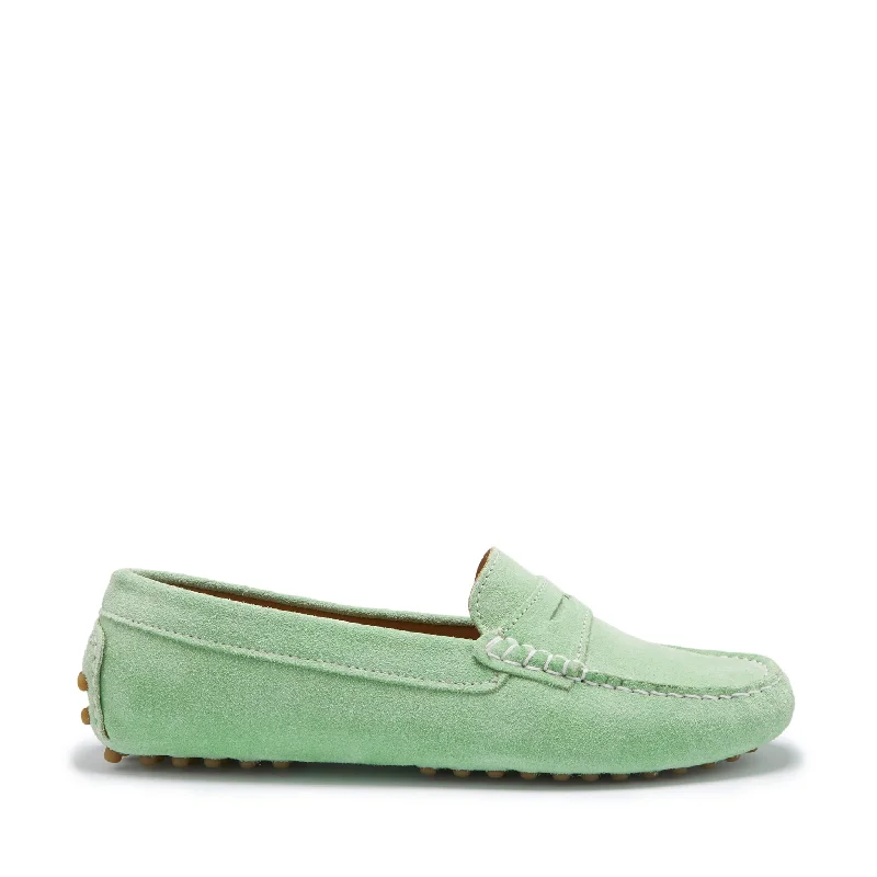 Women's Embroidered Floral Pattern Loafers in Beige for a Spring - Inspired Outfit Women's Penny Driving Loafers, lagoon green suede Women's Embroidered Floral Pattern Loafers in Beige for a Spring - Inspired Outfit Women's Penny Driving Loafers, lagoon green suede