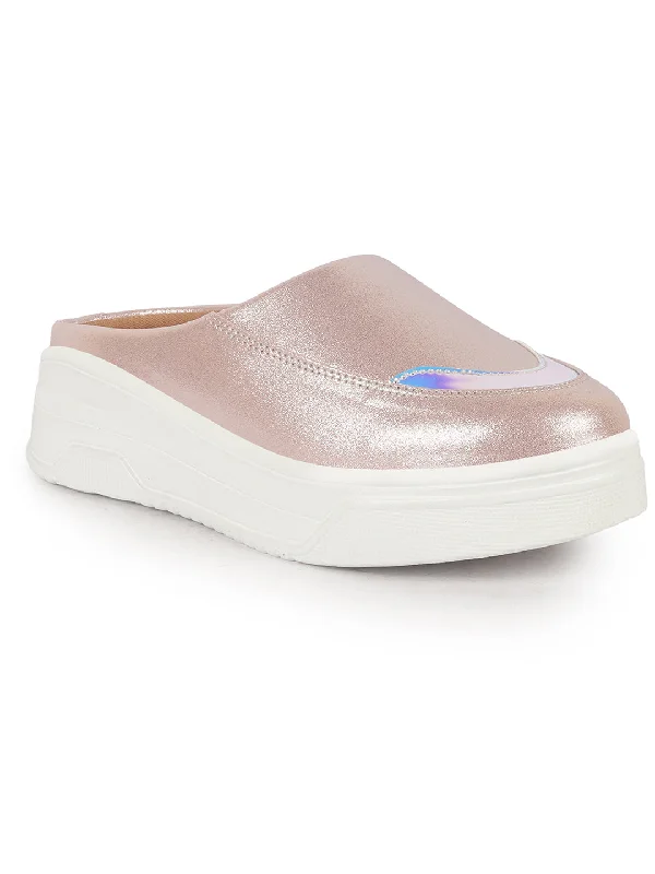 Women's casual loafers for a sophisticated appearance Women Pink Classic Height Enhancer Embellished Back Open Slip On Mule Shoes|All Season Casual Slip On Shoe Women's casual loafers for a sophisticated appearance Women Pink Classic Height Enhancer Embellished Back Open Slip On Mule Shoes|All Season Casual Slip On Shoe