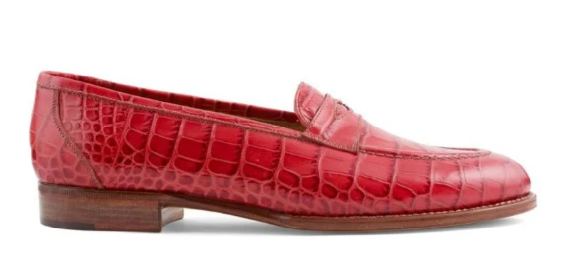 Women's Fur - Lined Loafers in Tan for a Cozy Winter Option WOMAN LOAFER Calf imitation crocodile LEATHER