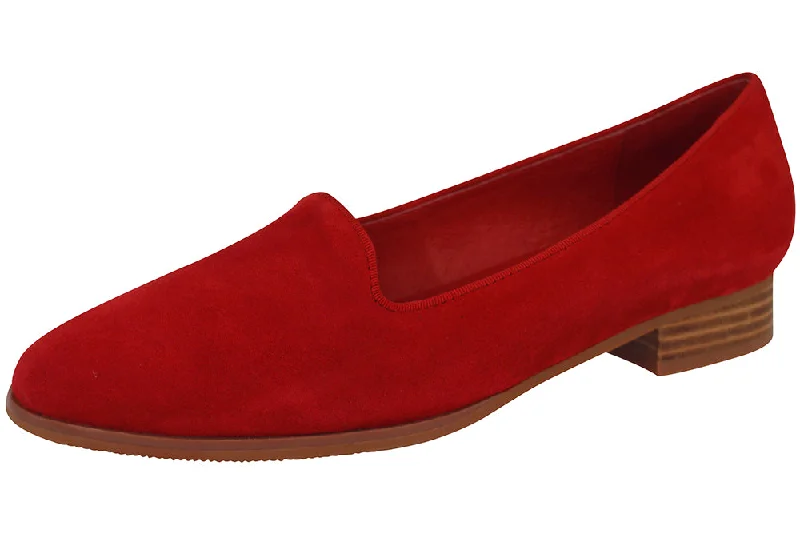 Women's Embroidered Floral Pattern Loafers in Beige for a Spring - Inspired Outfit 663 - SUEDE RED Women's Embroidered Floral Pattern Loafers in Beige for a Spring - Inspired Outfit 663 - SUEDE RED