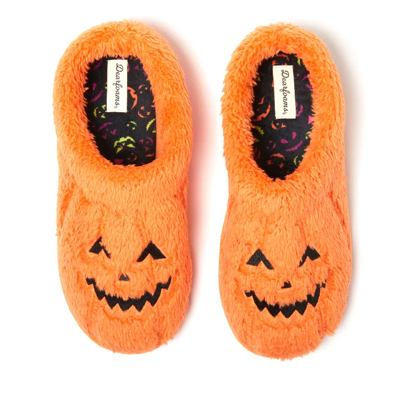 Women's Moccasin - Style Slippers with Fringe Detail in Brown for a Rustic Look Dearfoams Unisex Jack-O-Lantern Clog Slipper Women's Moccasin - Style Slippers with Fringe Detail in Brown for a Rustic Look Dearfoams Unisex Jack-O-Lantern Clog Slipper