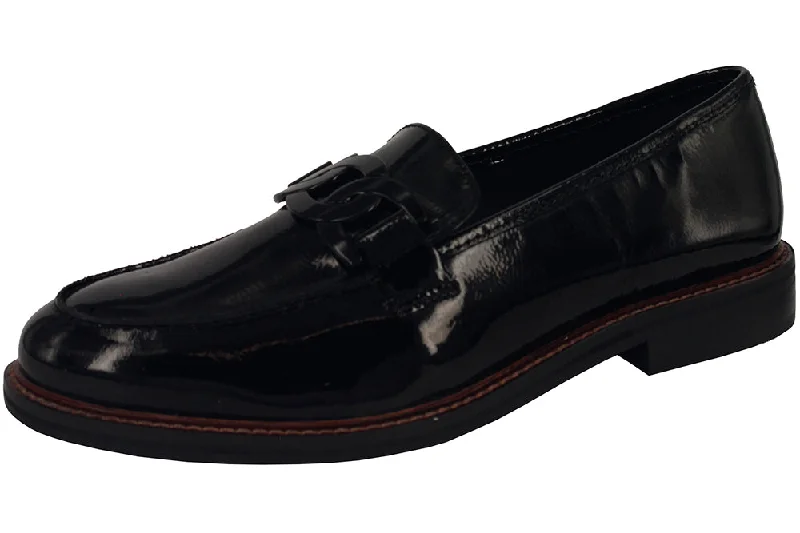Women's Premium Leather Tassel Loafers in Dark Brown for a Classic Office Look 11203 - SOFT PATENT BLACK Women's Premium Leather Tassel Loafers in Dark Brown for a Classic Office Look 11203 - SOFT PATENT BLACK