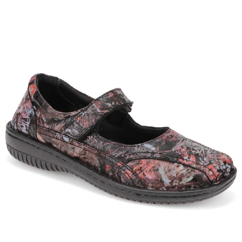 Women's casual shoes in brown for a natural tone Floral Touch-Fasten Mary Janes - LUCK38007 / 324 545 Women's casual shoes in brown for a natural tone Floral Touch-Fasten Mary Janes - LUCK38007 / 324 545
